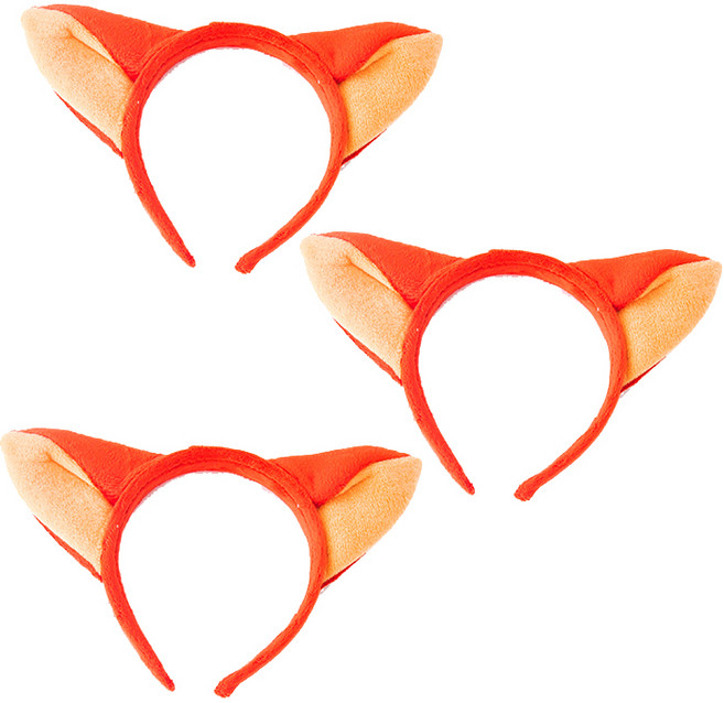 파티쇼 여우 머리띠, 혼합 색상, 3개