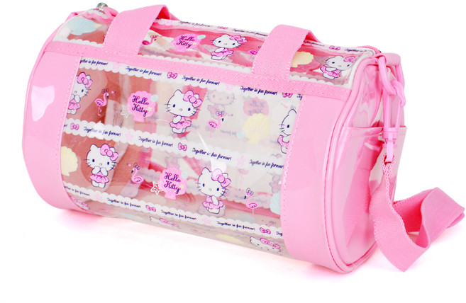 헬로키티 유아동 원통 토트 크로스 투명비치백 KTT-SC08P