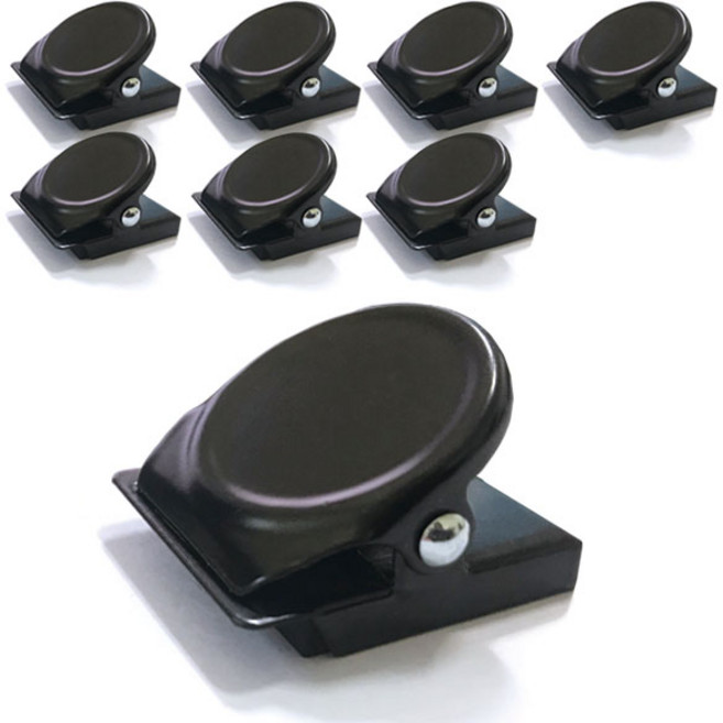 TheLiving 자석 집게 클립 홀더, 블랙, 8개