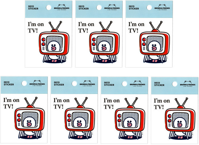 라인프렌즈 B&F 데코스티커 2탄, 아임온티비, 7개