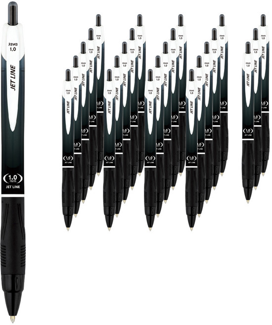 자바펜 제트라인 볼펜 1.0mm, 검정, 24개