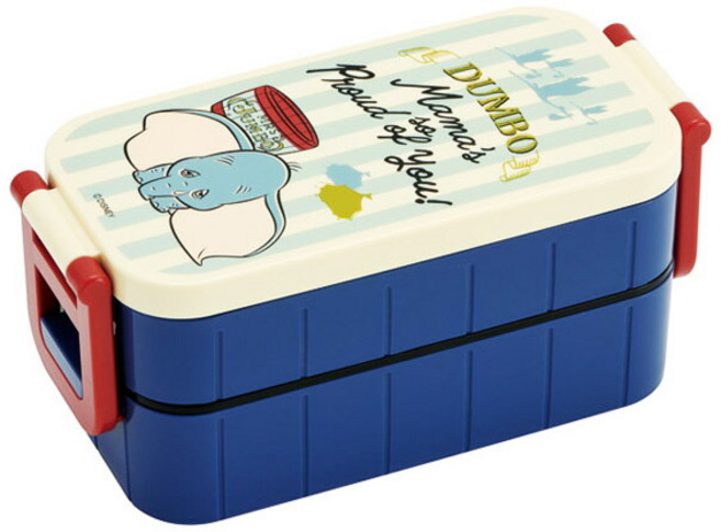 스케이터 아기코끼리 DUMBO 2단 도시락통, 혼합 색상, 1개