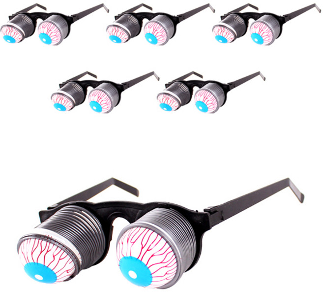 파티쇼 눈튀어나오는 안경, 혼합 색상, 6개