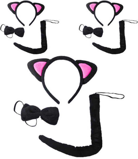 파티쇼 검은고양이 머리띠 3종세트, 푸치샤, 3세트