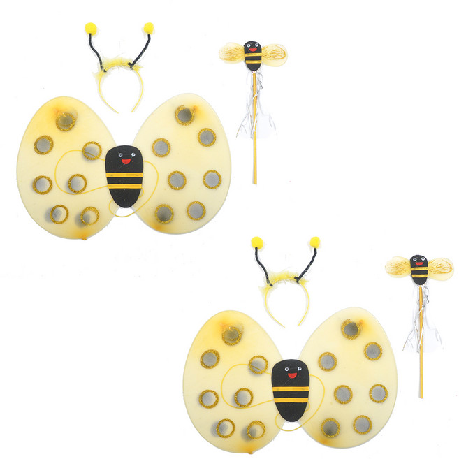 파티쇼 꿀벌 요정 날개 세트, 혼합색상, 2개