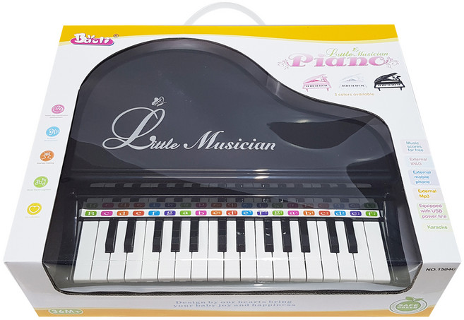 멜로디 그랜드피아노 완구, 블랙, 1개