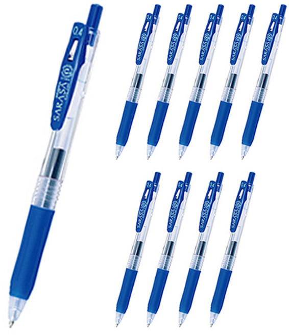 사라사 클립 볼펜 0.4mm, 블루, 10개