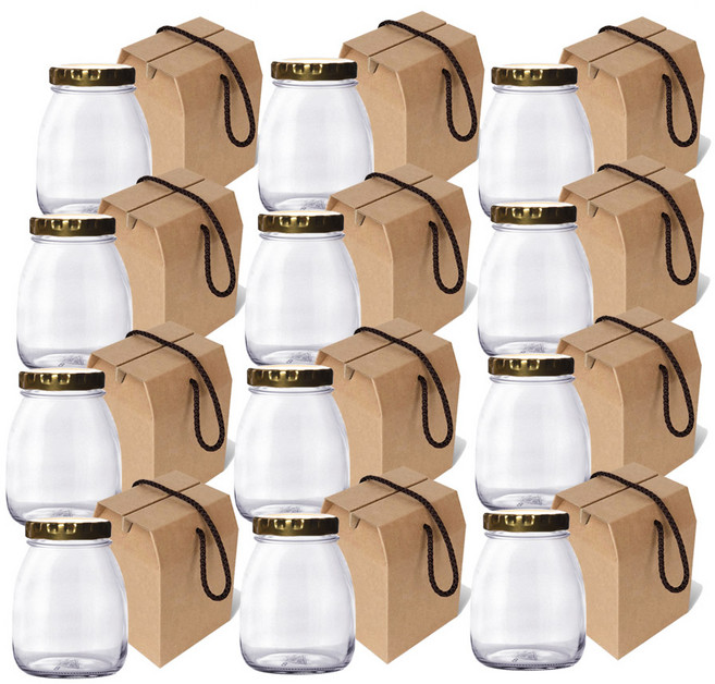 미르코리아 글라스락 G 캔디 유리밀폐용기 250ml + 선물상자 + 뚜껑 랜덤 발송, 12세트