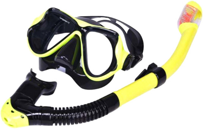 Tree 아로아 고급형 잠수경 스노클링 세트, 옐로우
