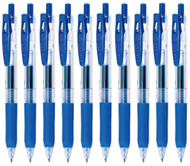 사라사 클립 볼펜 1.0mm, 블루, 10개