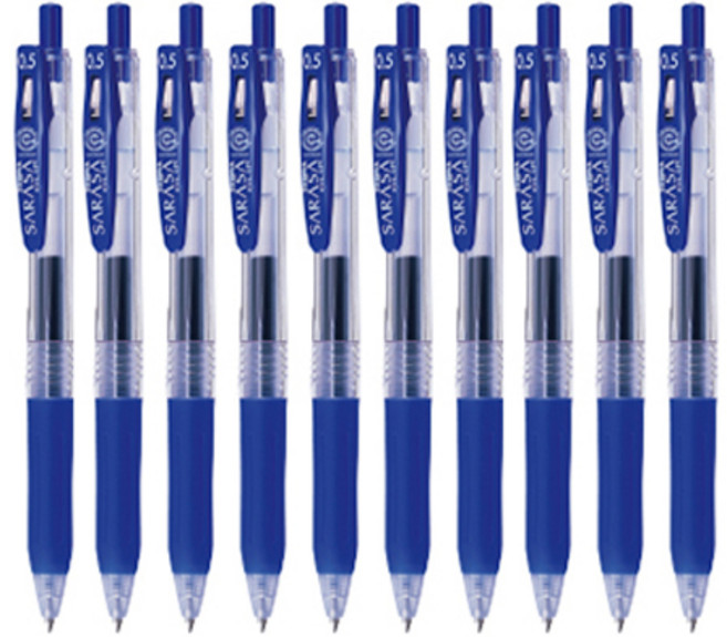 사라사 클립 볼펜 0.5mm, 블루, 10개