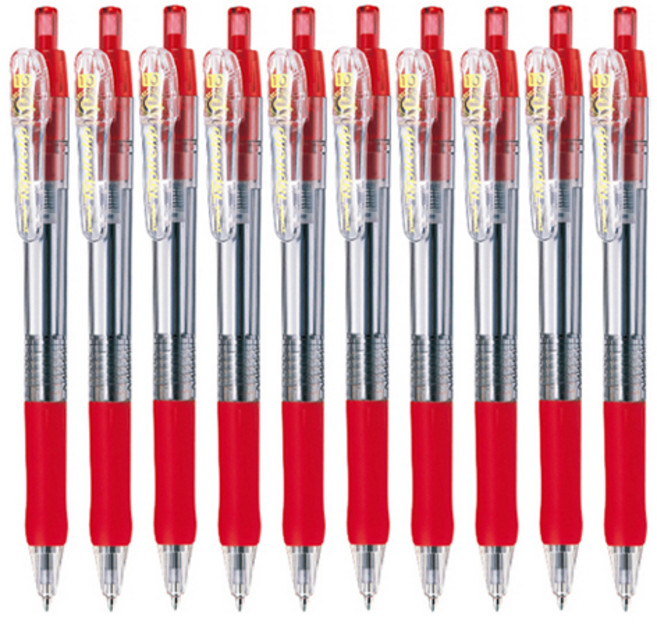 제브라 타프리클립볼펜 1.0mm, 레드, 10개