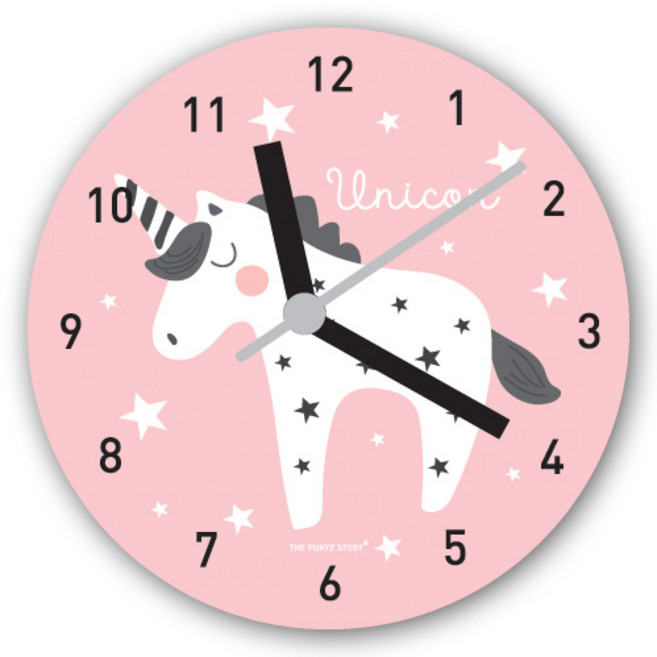 퍼니즈 원형 기본 벽시계 28cm, 유니콘