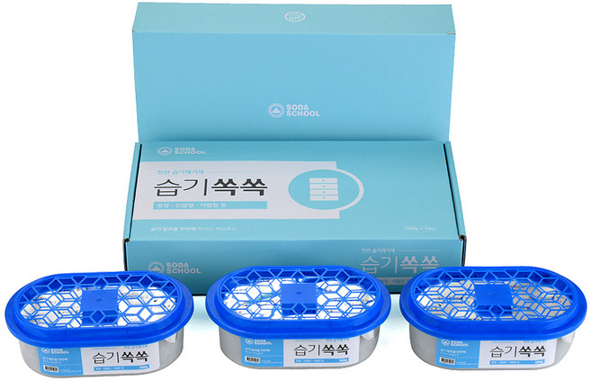 소다스쿨 반복사용 습기쏙쏙 습기제거제 선물세트, 300g, 3개