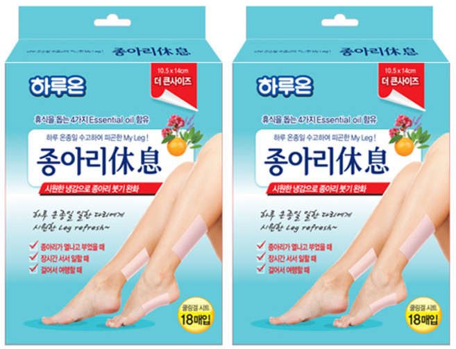 하루온 종아리휴식 쿨링시트 대형, 18개입, 2개