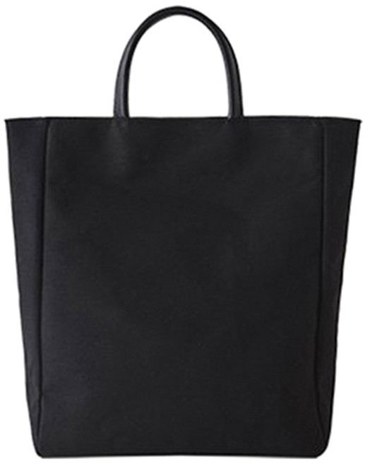 마켓피오 여성용 패션 베이직 캔버스 가죽손잡이 토트백