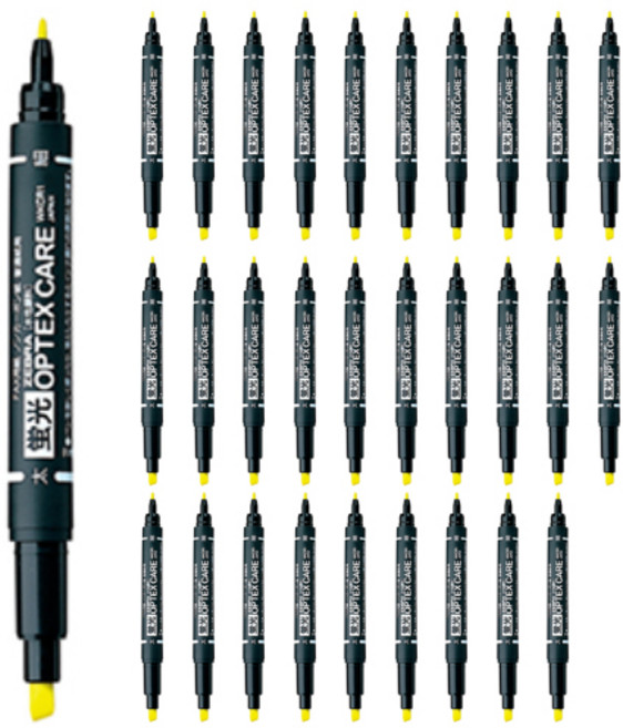 제브라 옵텍스 케어 형광펜, 옐로우, 30개