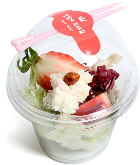 피크닉하우스 머핀디저트컵 5.5 x 9.2 x 10.5 cm 250~270ml 돔뚜껑 + 포크 + 스티커, 1개입, 50세트