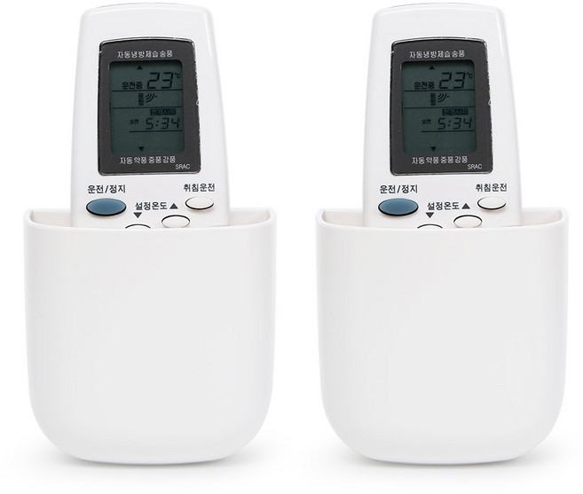 이우아여사 간편부착 벽걸이 리모컨 정리함, 2개