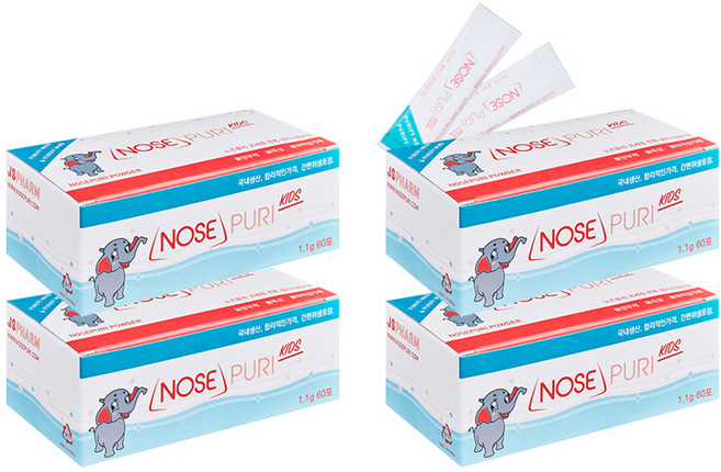 노즈퓨리 키즈 코세정 리필 분말 120ml용 60p, 4개