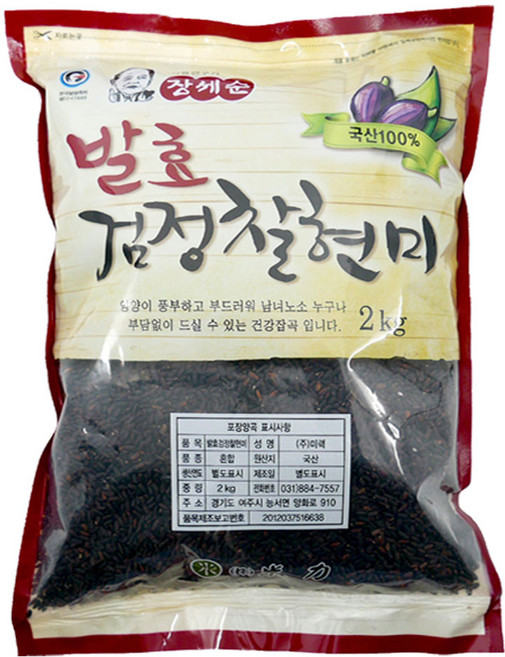 장세순 발효검정찰현미, 2kg, 1개