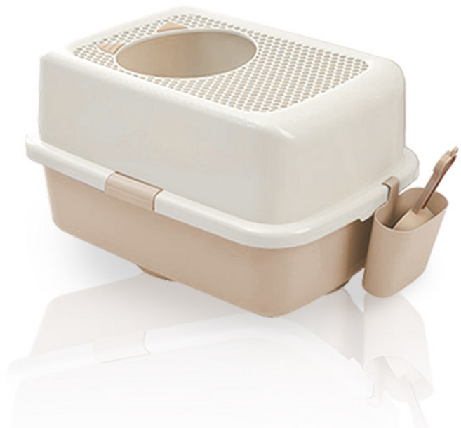 네이처펫 탐나는 탑도어 고양이 화장실, 화이트 + 라떼, 1개