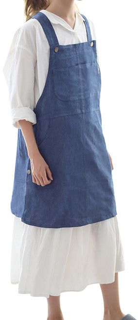 바이데코 헤지 순면 워싱 원피스 앞치마, 중청, 1개