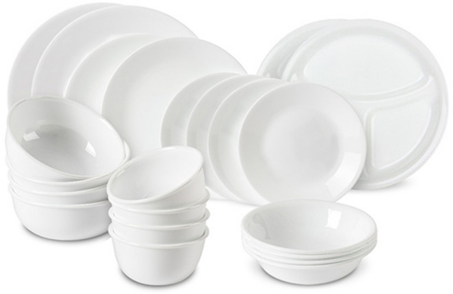 코렐 저스트화이트 4인 코리안 홈 식기세트 22p, 7종, 1세트