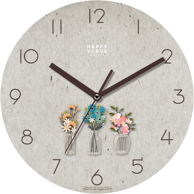 HAPPYVIRUS 인테리어 거실 무소음 벽시계, 1231내사랑내곁에
