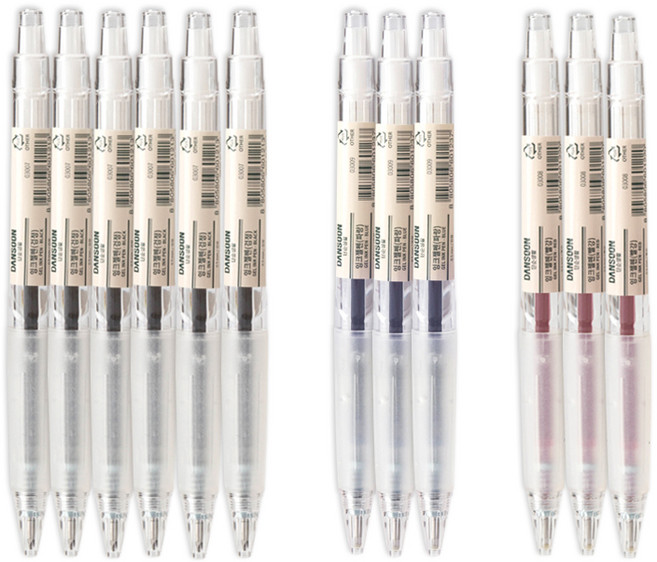 단순생활 잉크젤펜 0.5mm 블랙 6p + 레드 3p + 블루 3p, 혼합 색상, 1세트