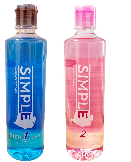 심플스텝 워터 컨디셔너 STEP1 500ml + 심플 생 박테리아 STEP2 500ml 수질개선제 세트, 1세트, 1L