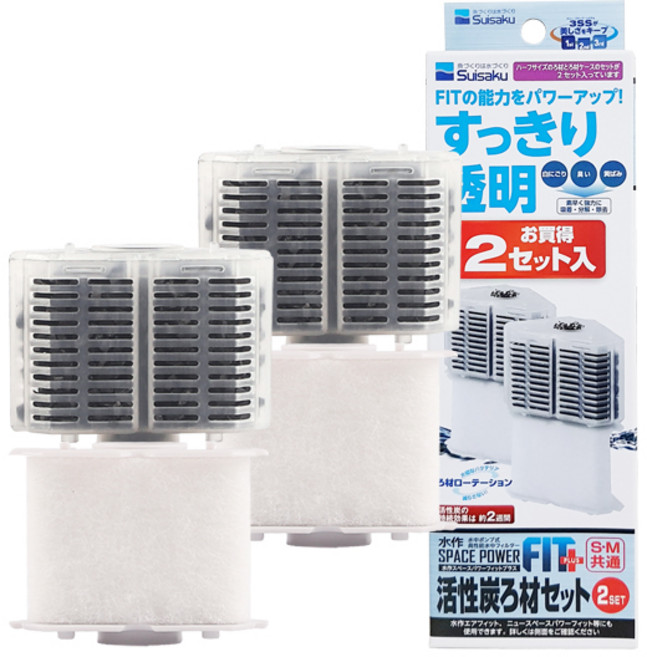 수이사쿠 파워피트 플러스 활성탄 여과재세트, 2세트