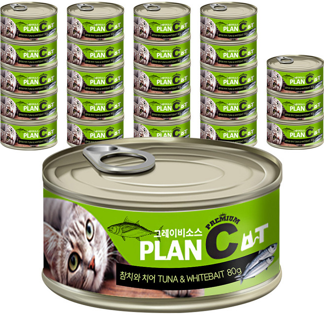 바이캣 플랜씨 그레이비소스 프리미엄 고양이 캔간식, 참치와치어, 80g, 24개