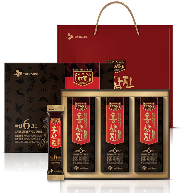 이노엔 홍삼진 에브리스틱 + 쇼핑백, 300g, 1세트