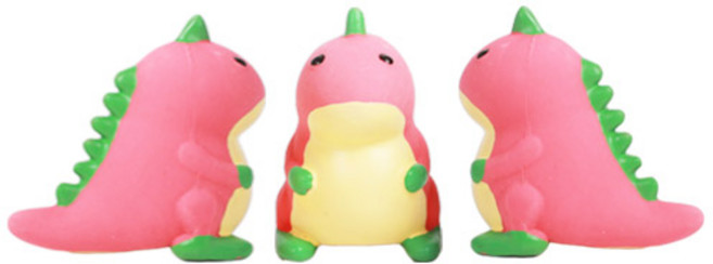 티티펫 강아지 라텍스 장난감 아기공룡 4 x 6 x 5.5 cm, 핑크, 3개