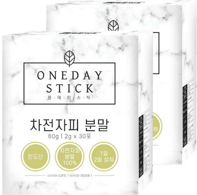 굿허브 원데이스틱 차전자피 분말 가루 스틱, 2개, 60g