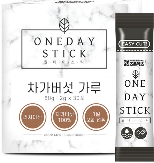 굿허브 원데이스틱 차가버섯 가루, 30개, 2g