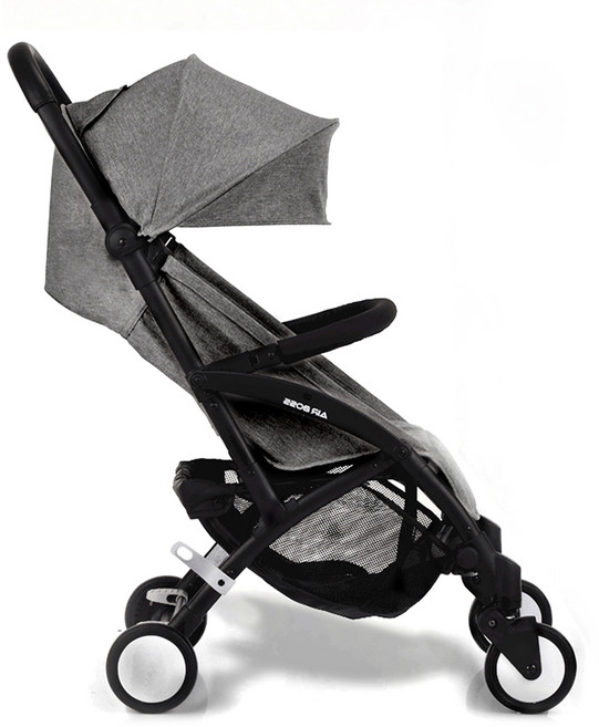 에어보스 휴대용유모차 X-10 + 보관가방 + 전용 컵홀더 + 안전바 + 어깨 스트랩, 다크 그레이