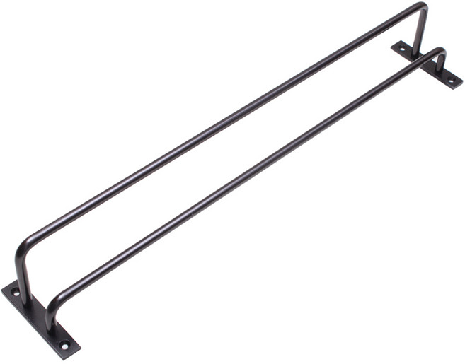 초이스하드웨어 2단 욕실 수건걸이, 블랙, 1개