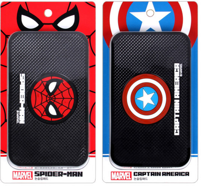 漫威車用防滑墊 2入, 1套, 蜘蛛人, 美國隊長