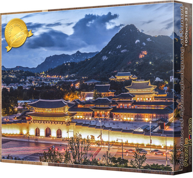 퍼즐코리아 해질녘의 경복궁 전경 직소퍼즐 PK1000-3183, 1000피스, 혼합 색상, 1개