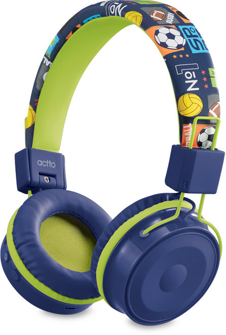 엑토 접이식 팡팡 블루투스 키즈 헤드셋, 블루, BTH-03