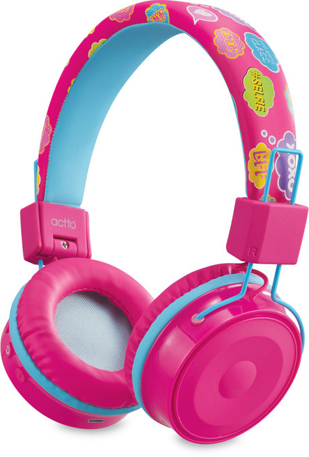 엑토 접이식 팡팡 블루투스 키즈 헤드셋, 핑크, BTH-03