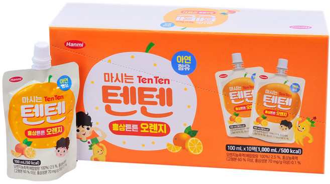 한미 마시는 텐텐 홍삼튼튼오렌지, 1L, 1개