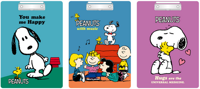 피너츠 스누피 클립보드 3종, 랜덤 발송, 1세트