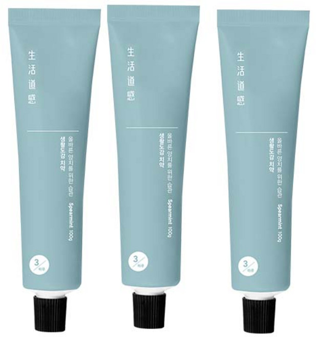 생활도감 치약 스피아민트, 100g, 3개