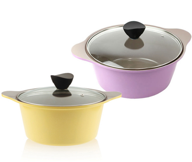 키친웰 벨로스세라믹코팅냄비 2종 세트, 혼합색상, 양수 냄비 20cm + 24cm, 2개