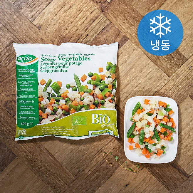아르도 유기가공식품인증 수프채소믹스 (냉동), 600g, 1봉 - 쿠팡