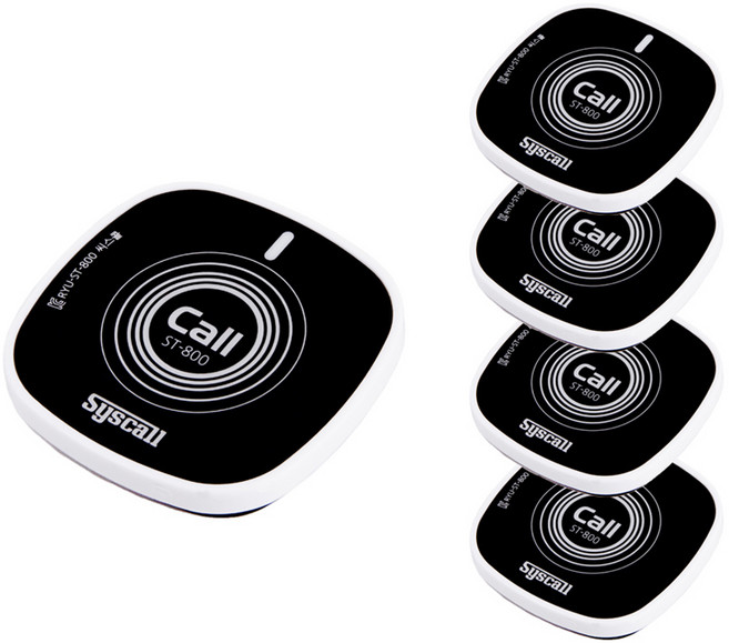씨스콜 슬림사각 호출벨 ST-800, 5개, 블랙 + 화이트