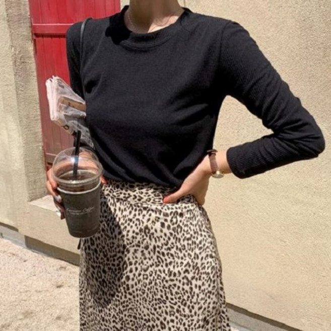 온더리버 여성용 원에이 골지 베이직 티셔츠